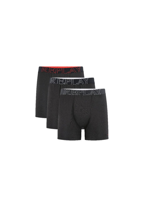 Replay 3 Pack Boxer מארז שלישיית בוקסרים שחורים ריפליי